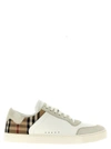 Burberry Men Stevie Leather And Check Canvas Sneakers