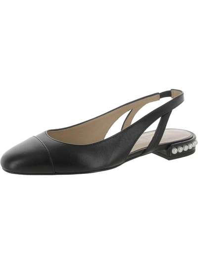 Stuart Weitzman Womens Leather Embellished Slingbacks In Black