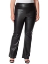 JESSICA SIMPSON PLUS WOMENS FAUX LEATHER PULL ON WIDE LEG PANTS