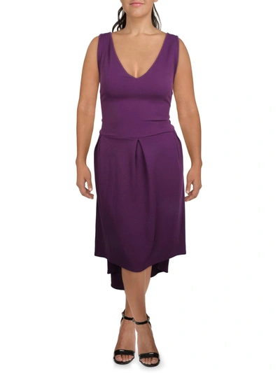 24seven Comfort Apparel Plus Womens Hi-low Sleeveless Maxi Dress In Purple