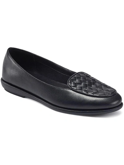Aerosoles Brielle Womens Faux Leather Slip On Loafers In Black