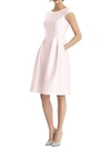 ALFRED SUNG WOMENS CAP SLEEVE SHORT FIT & FLARE DRESS