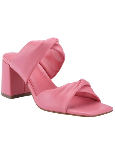 Marc Fisher Kari Womens Faux Leather Casual Slide Sandals In Pink