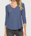 Last Tango Periwinkle Glitter Sleeve Top In Blue In Blue