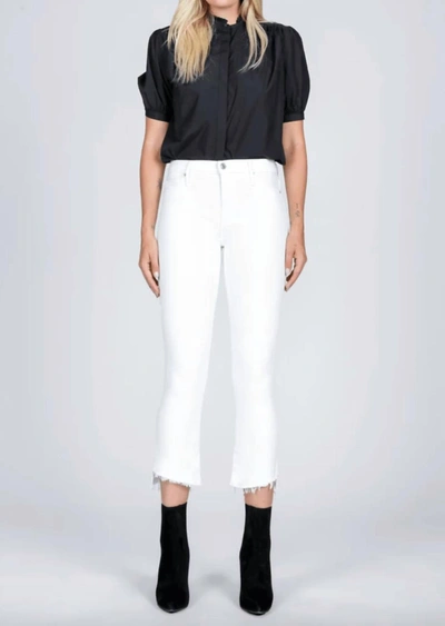 Black Orchid Cindy Slant Fray Jean In White
