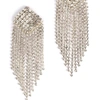 Deepa Gurnani Niomi Crystal Fringe Drop Earrings In Silver