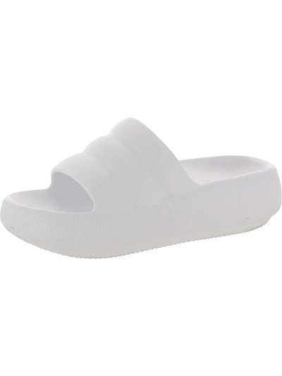Mia Lexa Platform Slide Sandal In White