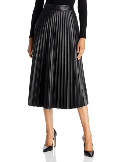 Hugo Boss High-waisted Pleated Midi Skirt In Black ModeSens