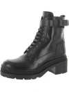 FERRAGAMO WOMENS LEATHER COMBAT MOTORCYCLE BOOTS