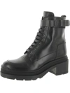 Ferragamo Shiraz Leather Combat Boot In Black