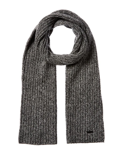 Hugo Boss Ziovo Wool-blend Scarf In Black