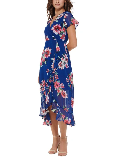 Kensie Dresses Womens Chiffon Floral Print Cocktail And Party Dress In Multi