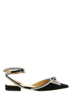 Mach&mach Satin Slingback Ballet Flats With Double Bows In Black