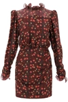 Saloni Ava Ruffled Mini Dress In Red