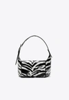 ATTICO 7/7 ZEBRA PRINT SHOULDER BAG IN CALF LEATHER