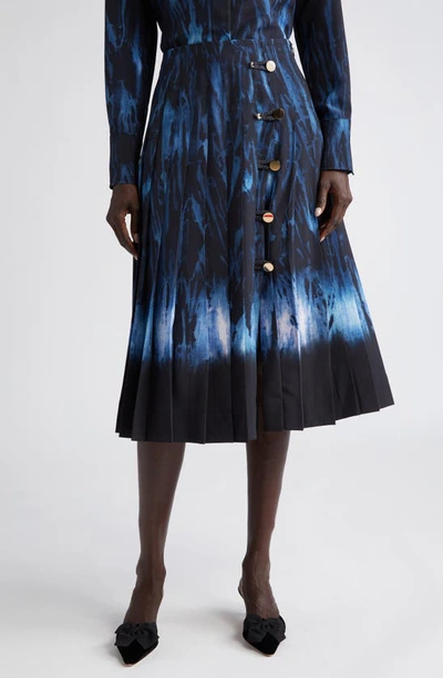 Altuzarra Tullius Shibori-print Midi Skirt In Berry Blue Shibori
