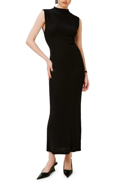 Reformation Corbetta Cashmere Maxi Dress In Black