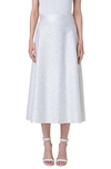 AKRIS SEQUIN WOOL BLEND A-LINE MIDI SKIRT