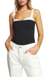 Reformation Black Harlan Organic Cotton Top In Black