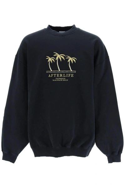 VETEMENTS VETEMENTS AFTERLIFE EMBROIDERY SWEATSHIRT