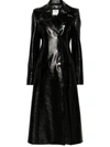 Courrèges Heritage Vinyl Faux-leather Trench Coat In Black