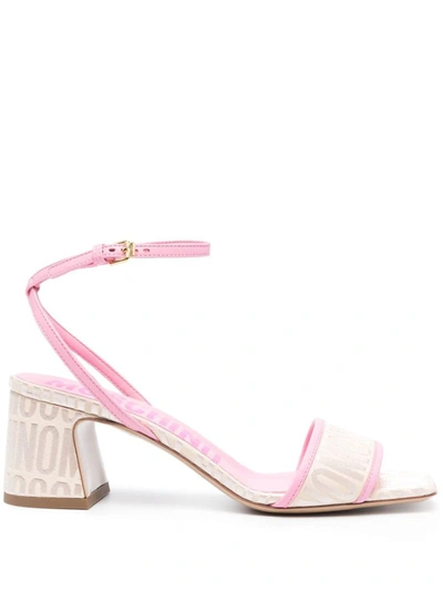 Moschino Sandals In Pink/beige