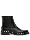 Valentino M-way Rockstud Ankle Boot In Calfskin Leather In Black