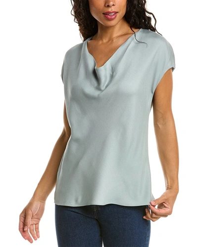 Vince Cowl Neck Blouse In Green