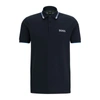 Hugo Boss Polo Shirt With Contrast Logos In Dark Blue