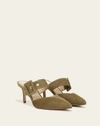 Veronica Beard Linley Pointed Toe Mule In Green