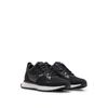 HUGO BOSS MIXED-MATERIAL TRAINERS WITH FAUX-LEATHER TRIMS