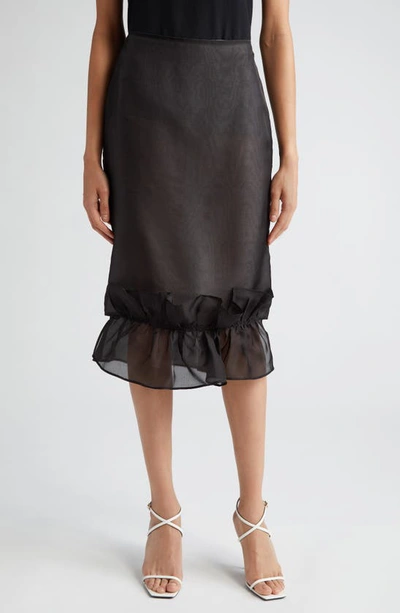 Bite Studios Ruffled Silk Organza Skirt In Black