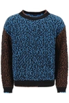 Andersson Bell Two-tone Cotton Blend Crew-neck Sweater In Multicolor