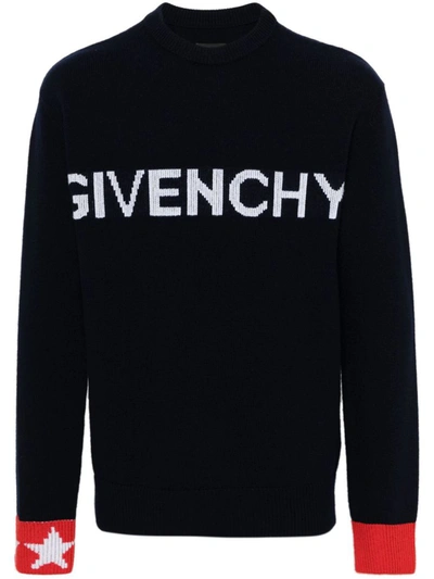 Givenchy Sweaters In Navy/red