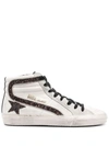 Golden Goose Slide Classica Sneakers In White/brown/black