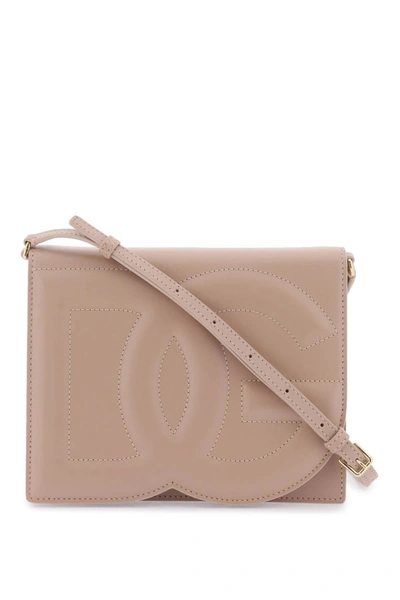 Dolce & Gabbana Taupe Logo Crossbody Bag In 80402 Cipria