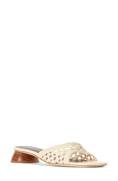 Staud Simone Braided Leather Sandals In Cream