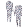 CONCEPTS SPORT CONCEPTS SPORT WHITE NEW YORK GIANTS ALLOVER PRINT DOCKET UNION FULL-ZIP HOODED PAJAMA SUIT