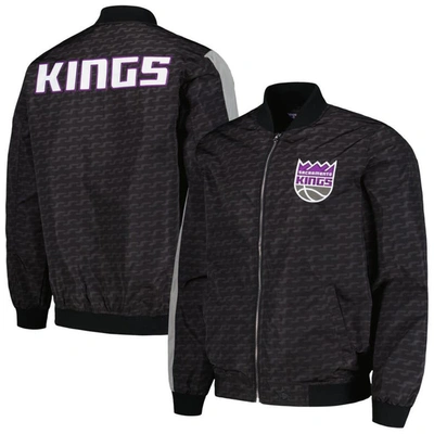 Jh Design Black Sacramento Kings Full-zip Bomber Jacket
