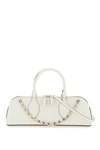 Valentino Rockstud E/w Leather Handbag In White