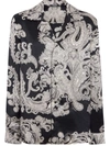 Balmain Paisley-print Silk Shirt In Black/ecru
