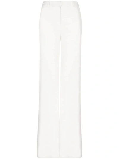 Balmain Crepe Wide-leg Pants In White