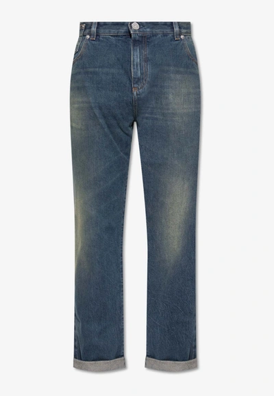 Balmain Basic Straight-leg Jeans In Blue
