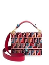 FENDI Kan I Embroidered Leather Shoulder Bag