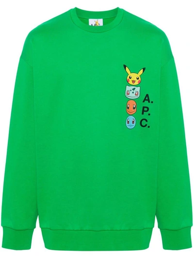 Apc A.p.c. Sweat Pokémon The Portrait H Clothing In Green