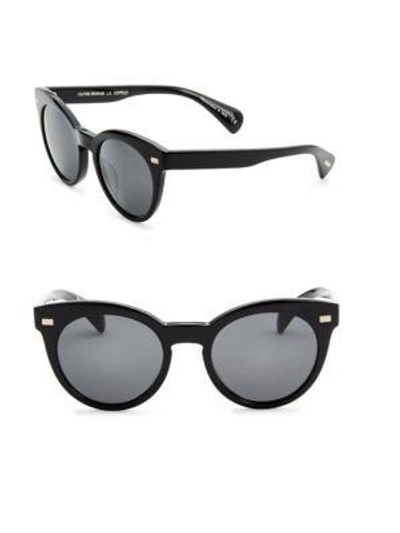 Oliver Peoples Dore Acetate Cat-eye Sunglasses In Black/gray Solid
