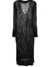 Ganni Cut-out Detailed Open Knitted Midi Dress In Blue