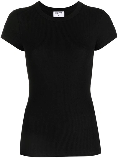 Filippa K Fine Rib T-shirt Clothing In Black