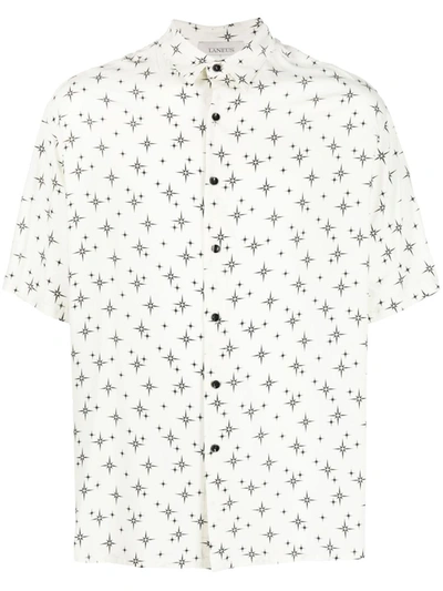 Laneus Star-print Short-sleeve Shirt In White