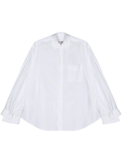 Mm6 Maison Margiela Panelled-detailed Poplin Shirt In White